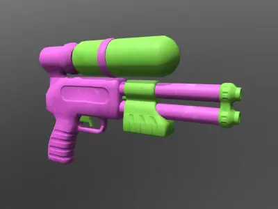 Modular Water Pistol Low-poly 3D model