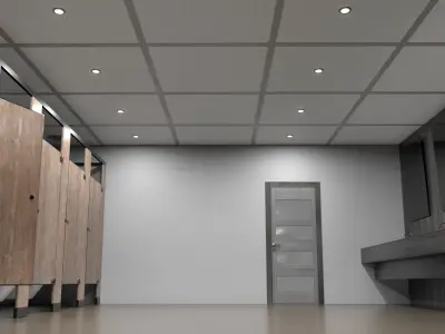  Public Restroom Interior Dark 