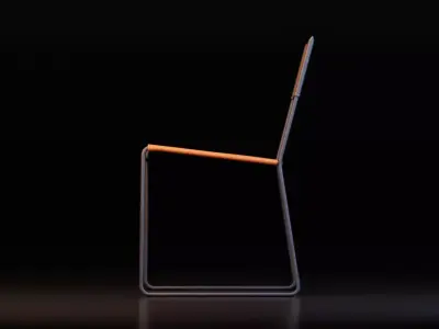 Modern Metal Chair Free 3D model