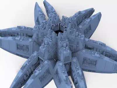 Sci-Fi Flower ring 2  3D model