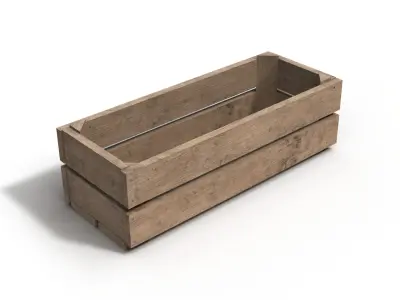 Wooden Crate 3D 3D model 2