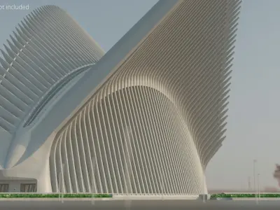 Curved Steel Ribbed Pavilion Structure 