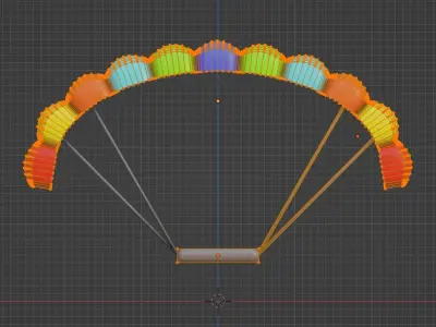 Parachute Low Poly  Low-poly 3D model