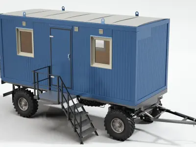 TRAILER with wheels and door 3D model