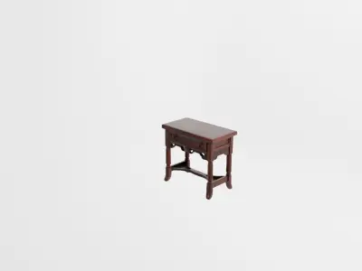 Traditional Dark Wood Side Table Night Stand Low-poly 3D model