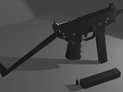 91 cedar submachine gun Low-poly 3D model
