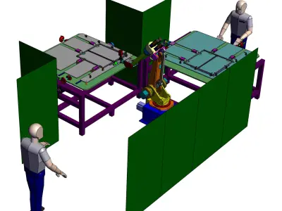 Large multi-station welding machine 3D model