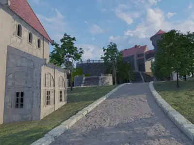 Hilltop Village 3D model get