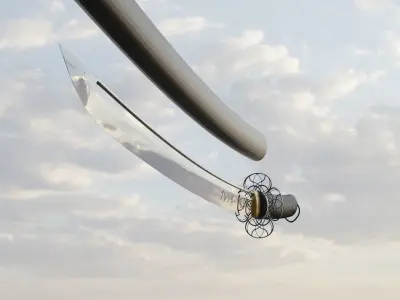 Katana samurai sword in sky 3D model