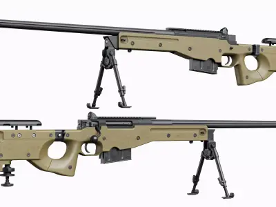 AWP Sniper Tactical Rifle L118 Low-poly 3D model