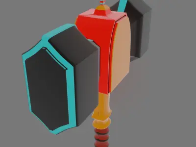 Stylized Hammer low-poly game ready Free low-poly 3D model