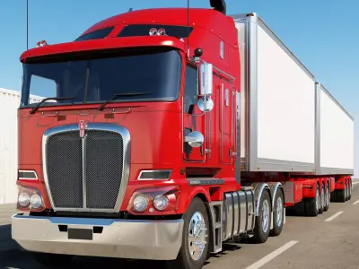 Kenworth K200 With Trailer 3D model