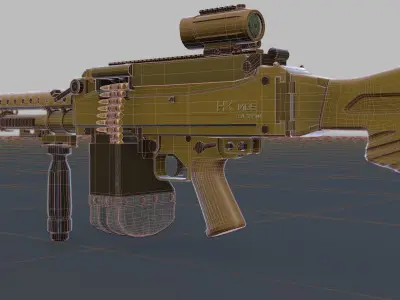 Heckler Koch MG5 Low-poly 3D model