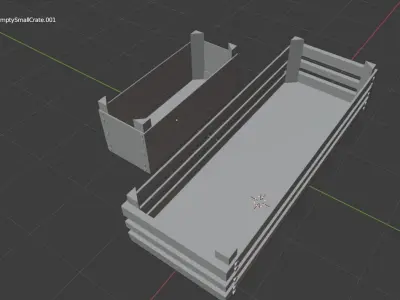 low poly medieval crates large and small Free low-poly 3D model