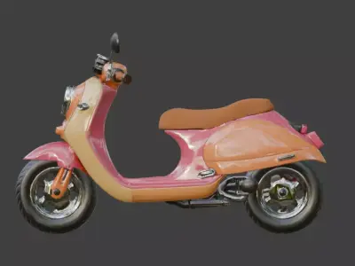 Futuristic Mini Scooter 3D Model Low-poly 3D model