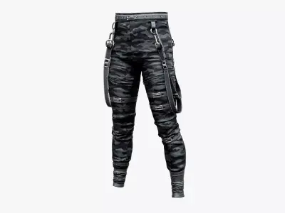 Tactical Military Pants Low-poly 3D model