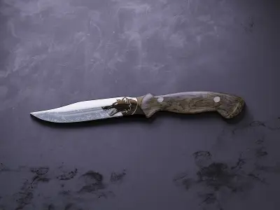Hunting Knife Free low-poly 3D model buy