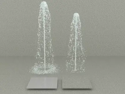 fountain water with two streams of water 3D model