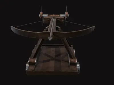 Medieval Ballista Old Low-poly 3D model