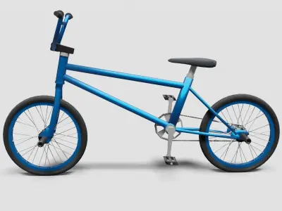 BMX Bike - Blue  Low-poly 3D model