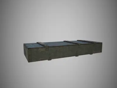 military wooden box for ammunition 122 mm howitzer D-30 Low-poly 3D model