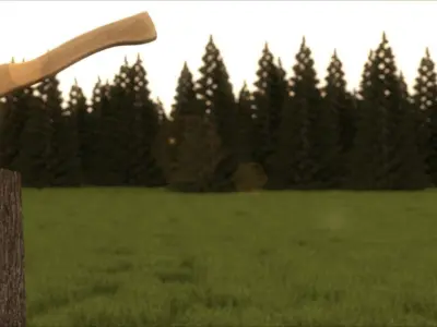 axe 3d model on screen Free 3D model