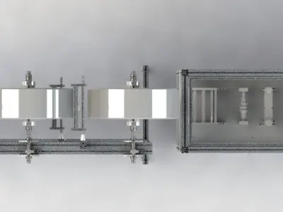 MASK MACHINE - DISPOSABLE MASK BODIES PRODUCTION 150 PCS MINUTE 3D model