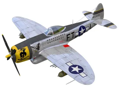 Republic P47D Thunderbolt 3D model buy