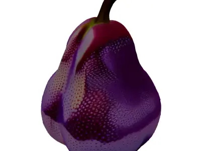 Iridescent Stylized Pear 3D Model 3D model