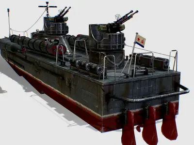 USSR torpedo boat project 123 BIS Komsomolets Low-poly 3D model