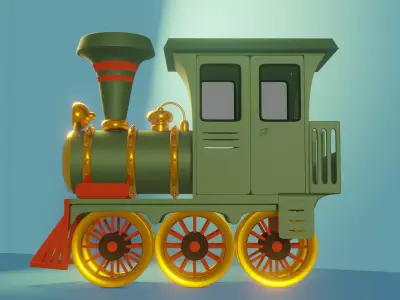 cartoon Stylized Toy Train 3D model