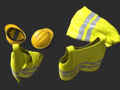 Safety Equipments Set 01 Low-poly 3D model