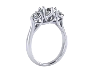 Ring  Solitaire 3 Stones 3D print model