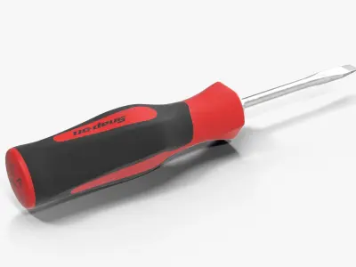 Flat Tip 040 Instinct Soft Grip Red Screwdriver SGD2BR Low-poly 3D model