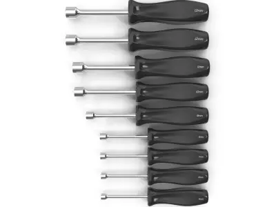 9pc Metric Hard Grip Nut Driver Set 5 13mm Low-poly 3D model
