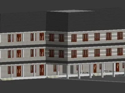 SCHOOL three story building 3D model