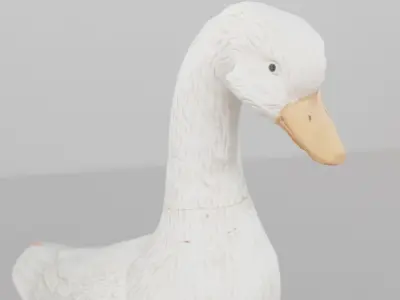 Ceramic goose sculpture Low-poly 3D model