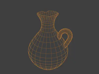 Hanpainted african stylized Vase Jug Low-poly 3D model