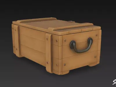 Ammo Crate Closed Low-poly 3D model