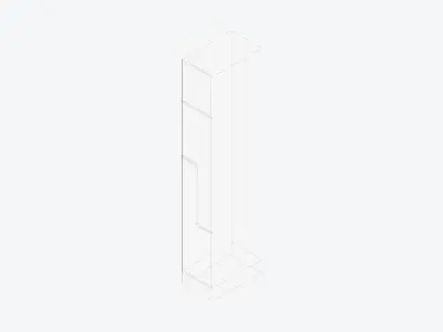 Locker - Laminate - Integral - Step - Bag Bottom Low-poly 3D model
