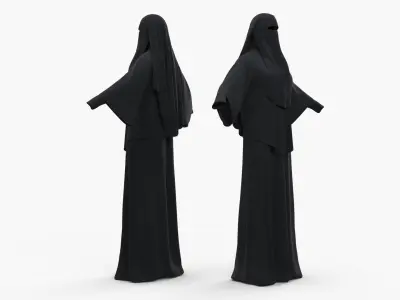  Islamic Woman Niqab Outfit Black 