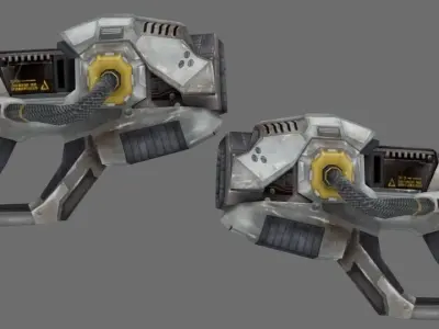 Sci Fi Pistol handgun low poly 3D model Low-poly 3D model
