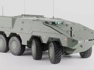 Boxer GTK A2 APC Green and Camo Military vehicle 3D model