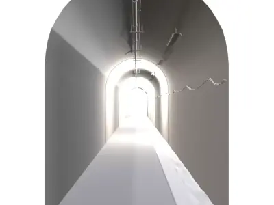 Underground tunel road Low-poly 3D model