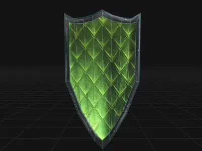 Dragon Scale Shield Low-poly 3D model