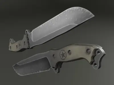 Stylized Military Knife Low-poly 3D model get