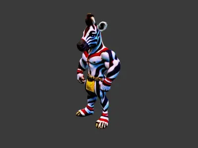 Zebraman Low-poly 3D model