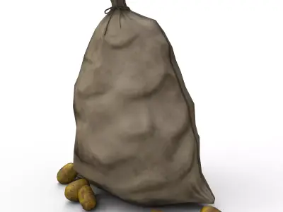 Bag of potatoes Low-poly 3D model