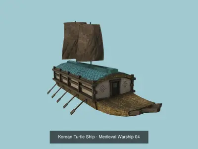 05 Korean Turtle Ships - Medieval Warship Pack Asset