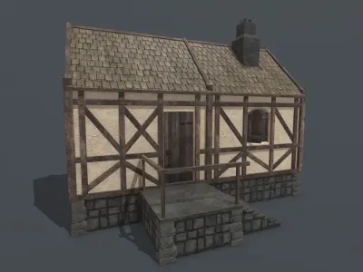 Medieval House 03 Low-poly 3D model